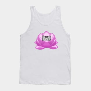 Cat Resting Inside Lotus Flower Tank Top